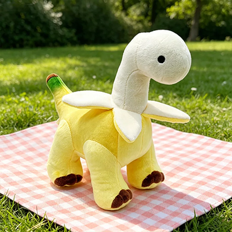 28 cm großes Bananen-Brontosaurus-Plüschtier, weiches, gefülltes Drachen-Tier, Bananen-Brontosaurus-Spielzeug für Kinder/Erwachsene, Paar-Geschenk