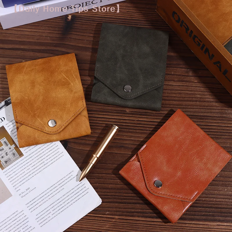 محفظة مدمجة متعددة الوظائف بمشبك بطاقة الهوية ثنائية الطي مع محفظة بسيطة للقلم للتنقل اليومي للأعمال والسفر