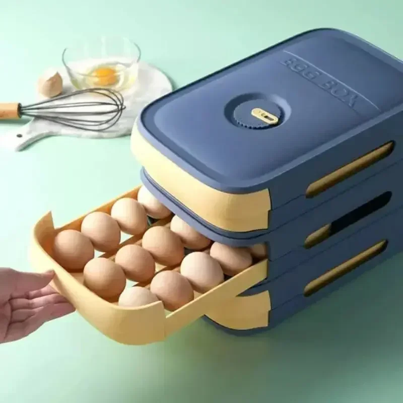 Storage Egg New Rolling Box Box Refrigerator Automatic Drawer Moisture-proof Storage Storage Type Egg Eggs Box Anti-fall