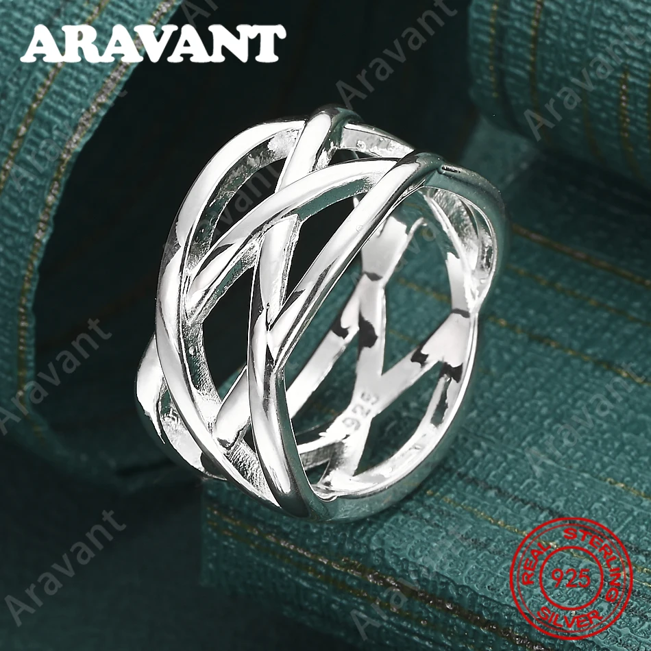 

925 Sterling Silver Interlocking Ring, Sizes 5-10, Women'S Commute Accessories, Christmas Gifts, Jewelry