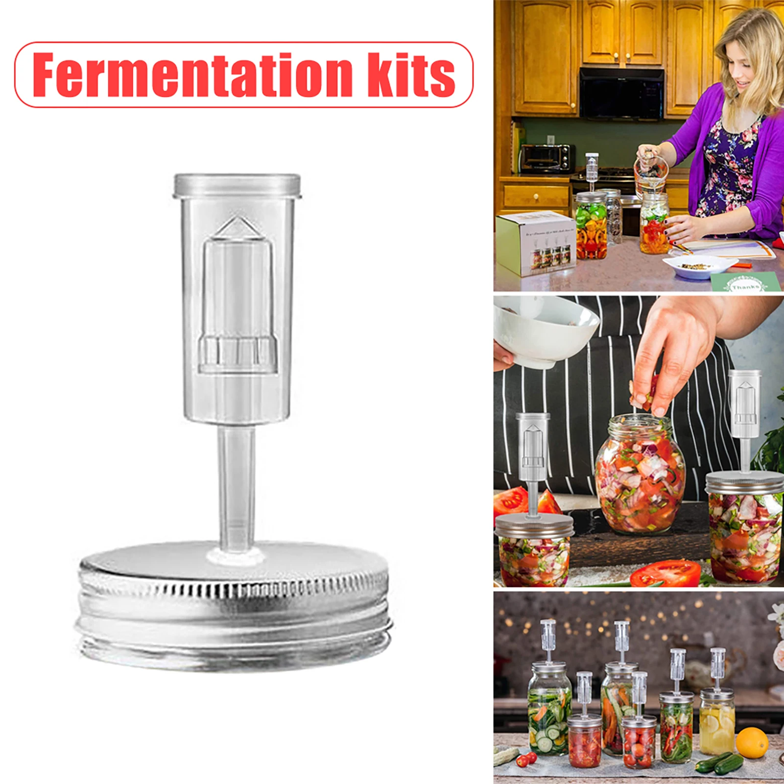 Jar Fermentation Lid Cover Set Long Lasting Use One-way Exhaust Valves for Friends Family Neighbor Gift
