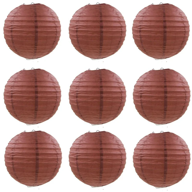 Coffee Chinese Round Paper Lantern Balloon Lamp Ball Light Supplies Halloween Wedding Party Home festival Decoration lanterns