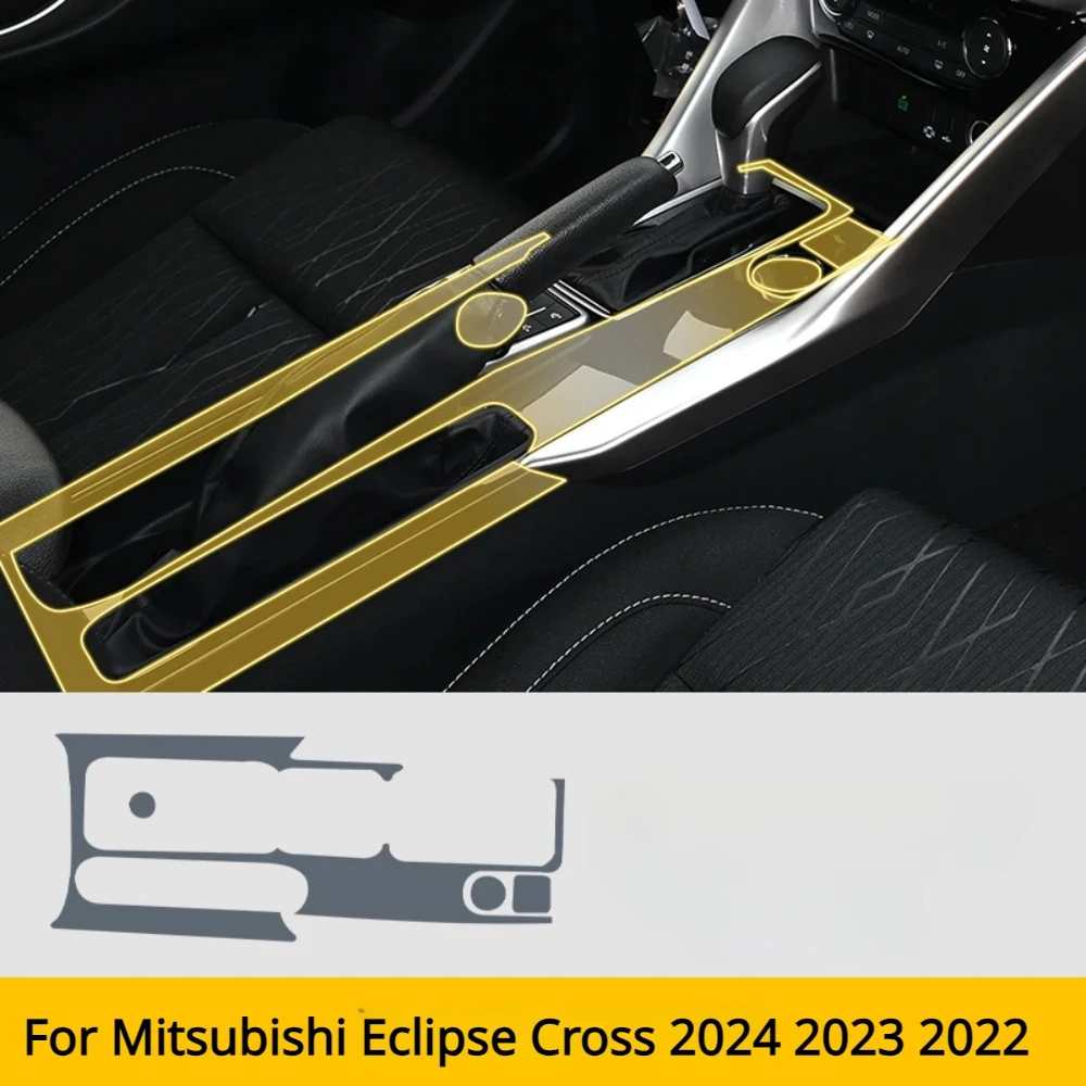Tapis De Console Centrale Compatible Mitsubishi Eclipse Cross 2018-2022 - Antidérapant, Protection Porte-gobelet Et Compartiments