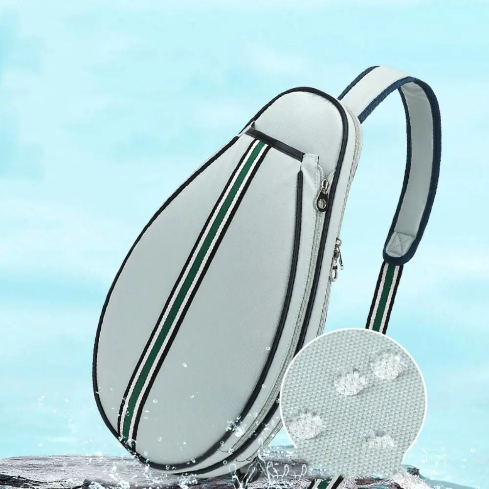 Large Capacity Sports Racket Bag Waterproof Adjustable Strap Lightweight Sling Bag Zipper Closure Multipurpose