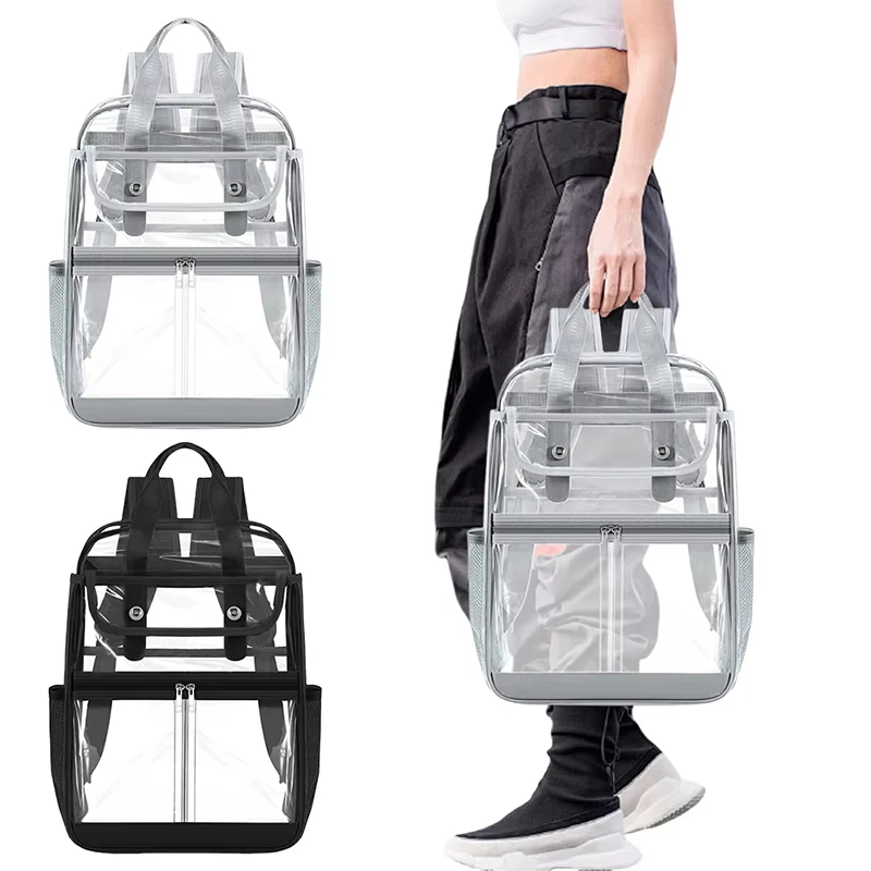

Summer New Jelly Contrast Color Design Backpack Large Capacity Transparent Waterproof Shoulder Bag Men And Women School Bag