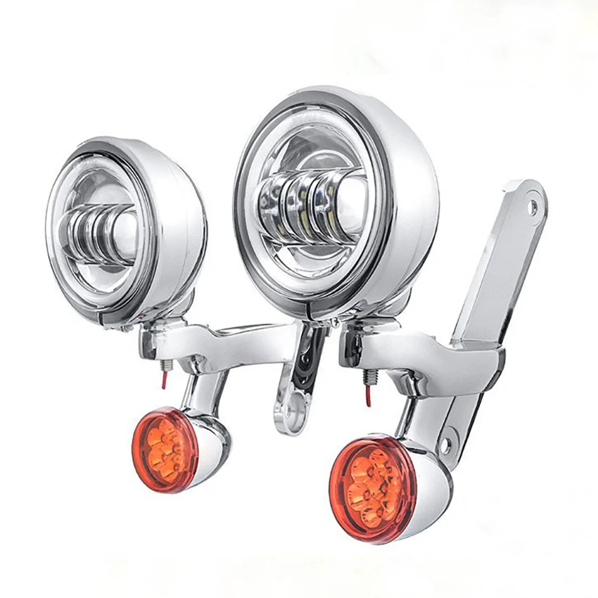 

Suitable For Harley Motorcycle Turn Signal 4.5-Inch Led Fog Light Bracket Harley Large Gliding Fog Light Bracket Set