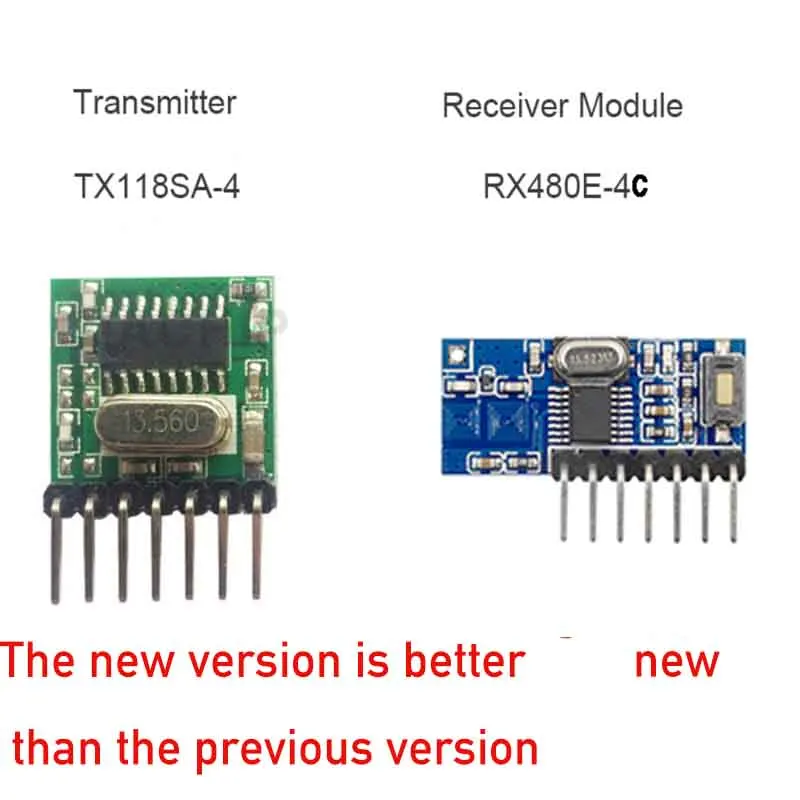 433Mhz Remote Control QIACHIP 433MHz RF Transmitter Module Wireless Remote Control Module RX480E Receiver + TX118SA Transmitter