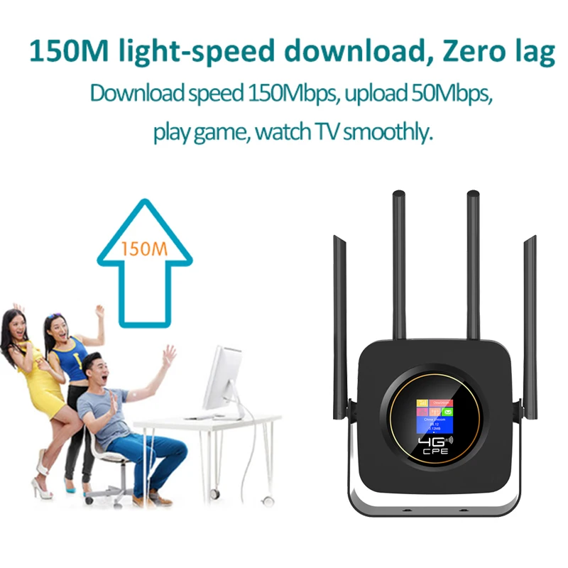 KuWFi 4G Router bezprzewodowy 300mbps Router wi-fi LTE 3G/4G karta SIM Hotspot WiFi Modem Router wbudowanej baterii 3000mAh