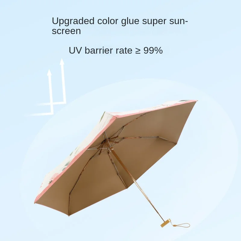 New Manual Folding Mini Portable Sun Umbrella Summer Outdoor Travel Waterproof UV Protection Dual-use Ultra Light Card Umbrella