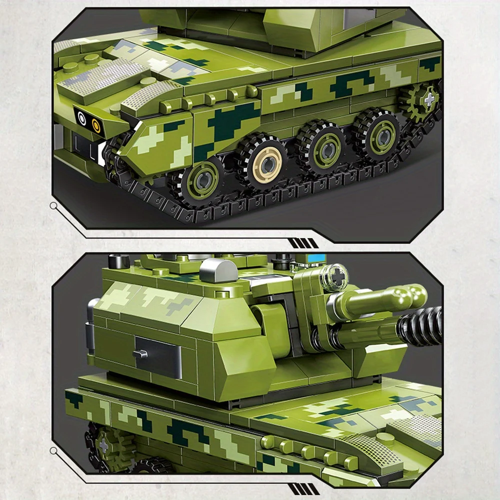 Set di blocchi di costruzione modello serbatoio Technic 361 pezzi Crea adorabili capolavori per la decorazione della stanza Regali di compleanno di Natale perfetti