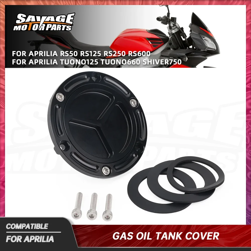 Gas Oil Fuel Tank Cap Cover For Aprilia RS50 RS125 RS250 RS600 Tuono125 Tuono660 Shiver750 1993-2023 Motorcycle Petrol Cover