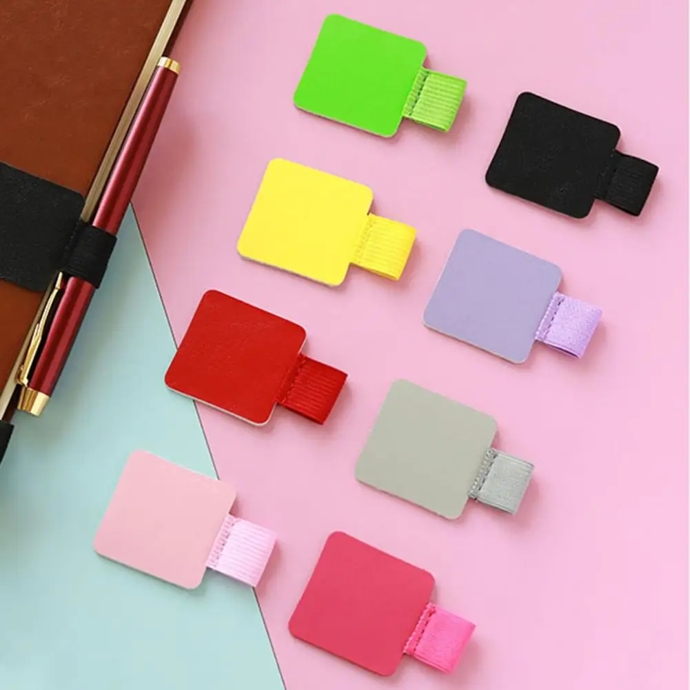 2Pcs Pen Loop Holder Self Adhesive Pencil Holders Pen Loop Clips Universal Notebook Elastic Loop Cover for Diary Planner Clip