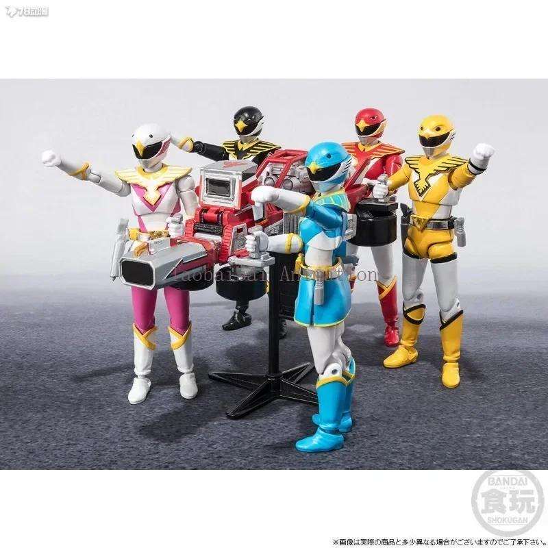 In Stock Bandai Original Handheld SHODO Food Toy Super Sentai Series Jetman Model Action Figure Toy Collection Gift