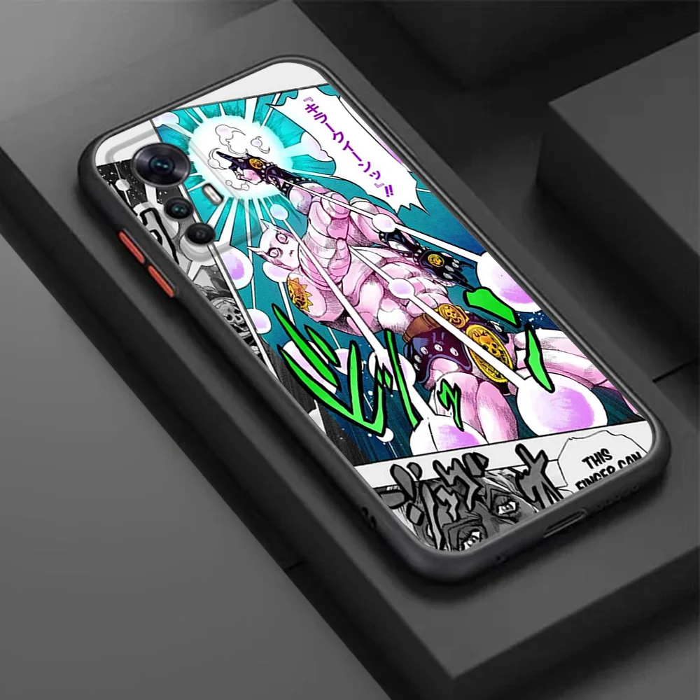 샤오미 휴대폰 케이스, 레드미 노트 9, 10 프로, 9t, 9t, 9c, 10a, 10c, 9s, 10s, 8, 7, 8t, 9i, 죠죠의 기묘한 모험, 블랙 반투명 커버