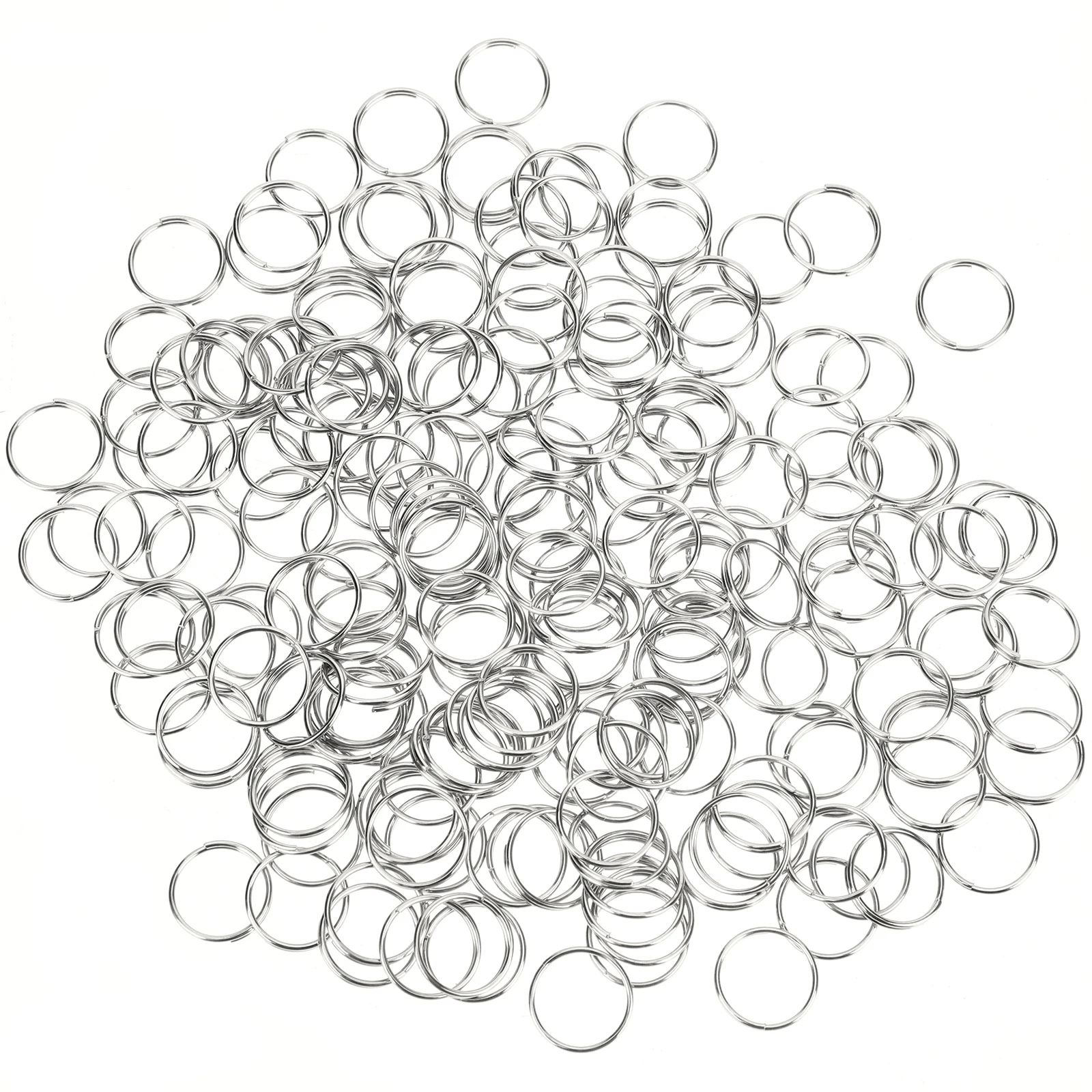 

200pcs Key Ring Round Chain Rings Small Hole Stainless Steel Split Replacements Craft DIY Jewelry Accessories