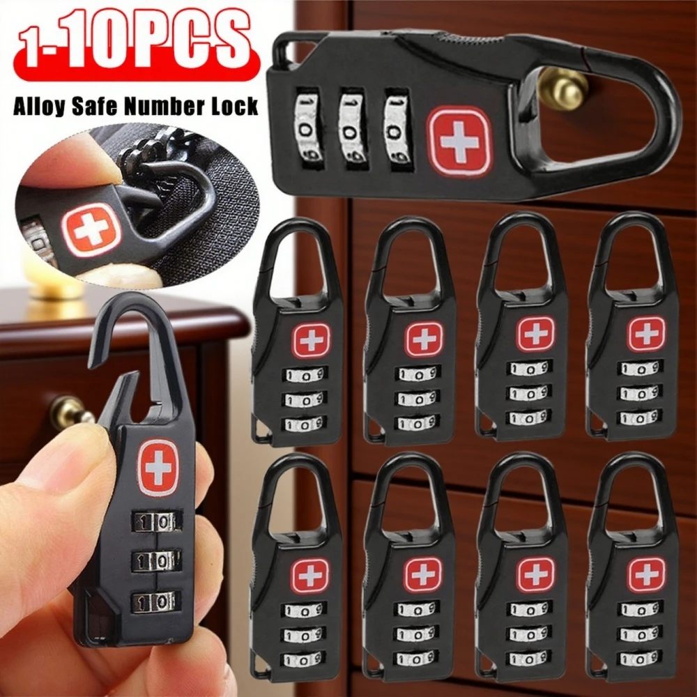 

1-10 шт., безопасный кодовый замок с номером, навесной замок для чемодана, ящика, шкафа, багажа, рюкзака на молнии, сумки