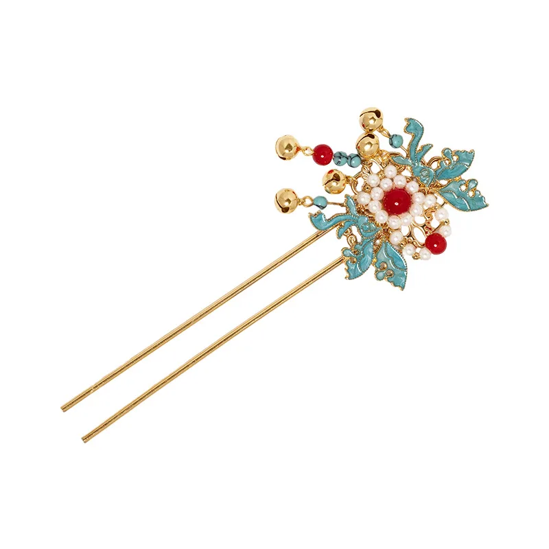 دبابيس الشعر زهرة اليدوية U على شكل العصي الشعر النمط الصيني الجديد الأزهار الشعر مجوهرات النساء الفتيات اللؤلؤ إكسسوارات الشعر هدية #5