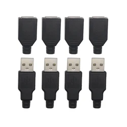 【10-2PCS】USB 2.0 Male Female Connectors Plug Welding Data OTG Line Wire Cable Connector DIY Accessories