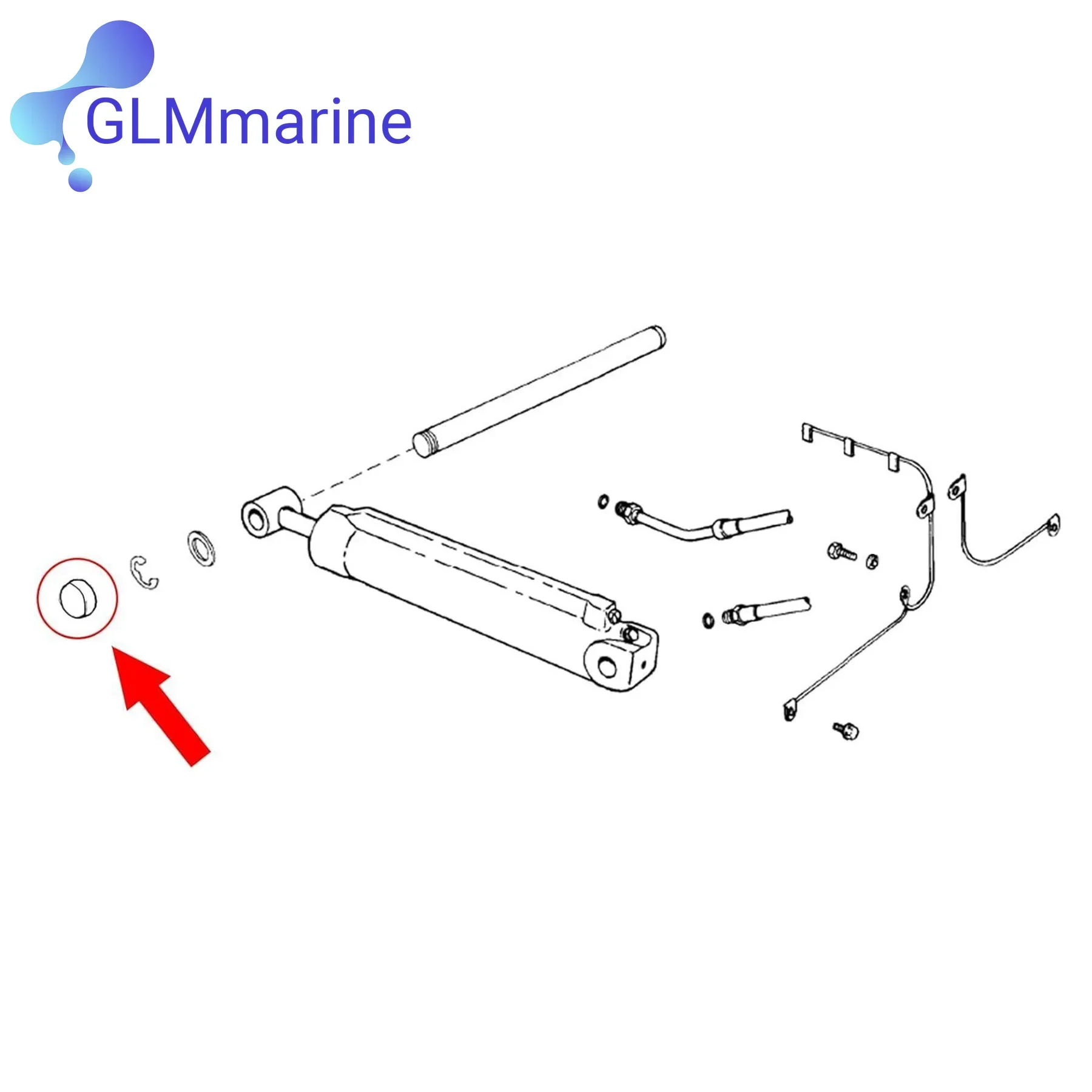 2 Pcs New Trim Tilt Cylinder Pivot Pin End Cap 03857522 for Volvo Penta OMC Cobra Part Number 3857522 image 2