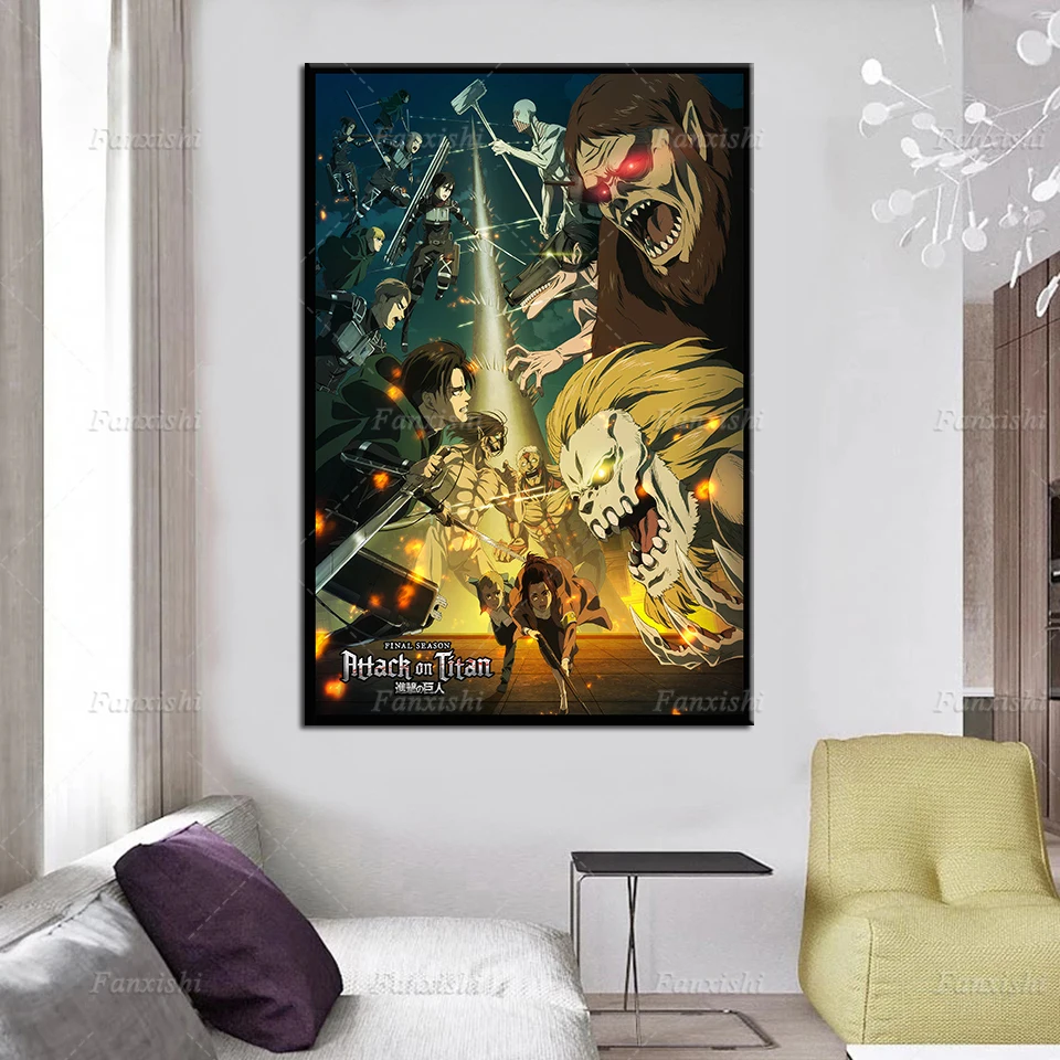 Japan Anime Attack On Titan Poster Nordic Modern Home Decor Prints Pictures Living Room Cuadros Wall Art Painting Gift