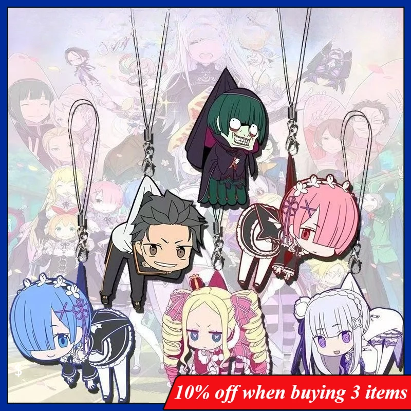 Accessoires d'anime : Figurine Beatrice, Pendentif en acrylique, Figurine Emilia, Porte-clés en acrylique, Décoration Ram Rem, Jouets de collection, Cadeaux