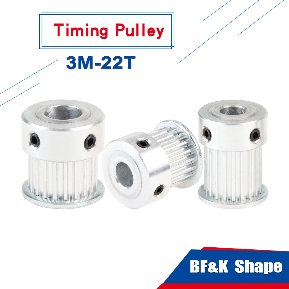 1 piece Timing Pulley 3M-22T Circular Arc Tooth Bore 5/6/6.35/8/10 mm Aluminum Belt Pulley For 3M Timing Belt Width 10/15 mm