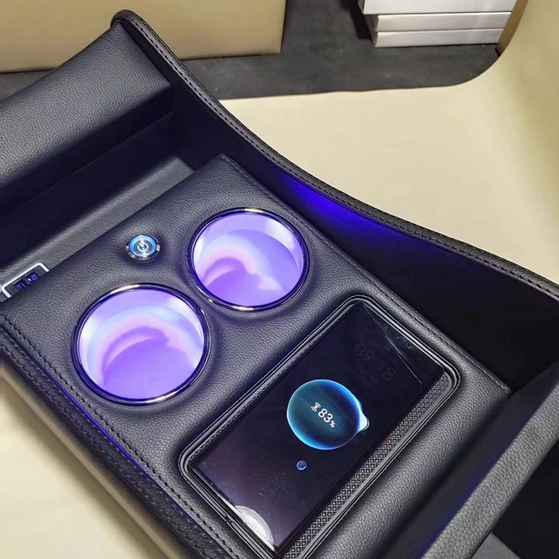 Intelligent Library Alphard High Quality Large Black Leather Center Console Alphard 20 Series 30 Series Car Armrest Box - Image 5