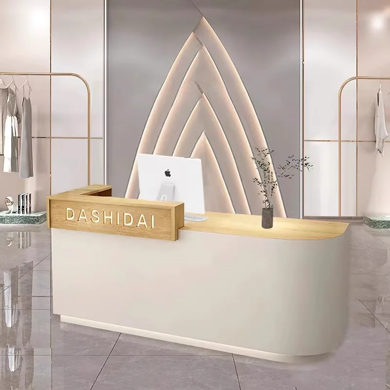 

Light luxury simple clothing store women'store bar counter beauty salon catering shop corner checkout page company front desk