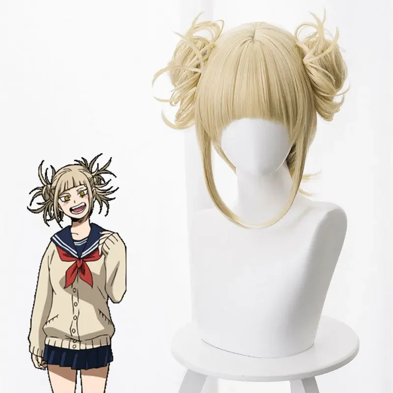 Boku No Hero Academy Cross My Body Synthetic Hair Wig Cosplay My Hero Academy Himiko Toga Party Role Play Wigs   Wig Cap