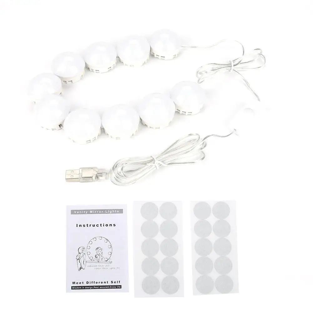 

Dimmable LED Makeup Mirror Lights Bulbs Kit for dressing Table Vanity Stepless Dimmable USB Wall Lamp