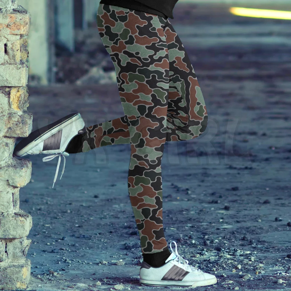 YX สาวสำหรับสาวการล่าสัตว์ Camo สีส้ม3D พิมพ์ Leggings เซ็กซี่ยืดหยุ่นหญิงผอม Leggings โกธิคโยคะ Leggings