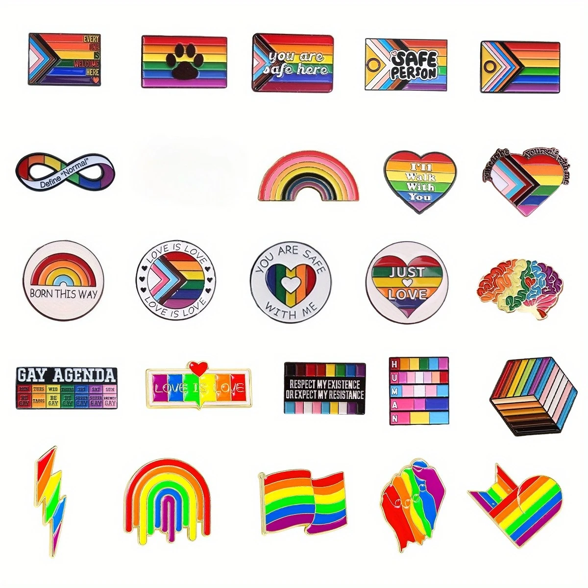 Mode Cartoon Regenbogen Metall Revers Abzeichen Lustige Anime Bunte Kreatur Zubehör Brosche Kostüm Dekoration Pin Medaillon Geschenk