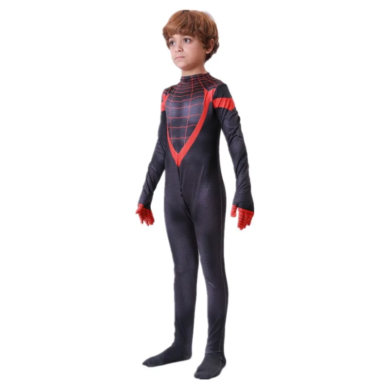 بدلة جسم شبكية مطبوعة خارقة للأطفال ، زي هالوين للفتيان والفتيات ، مكياج حفلة موسيقية ، لعب الأدوار ، العنكبوت