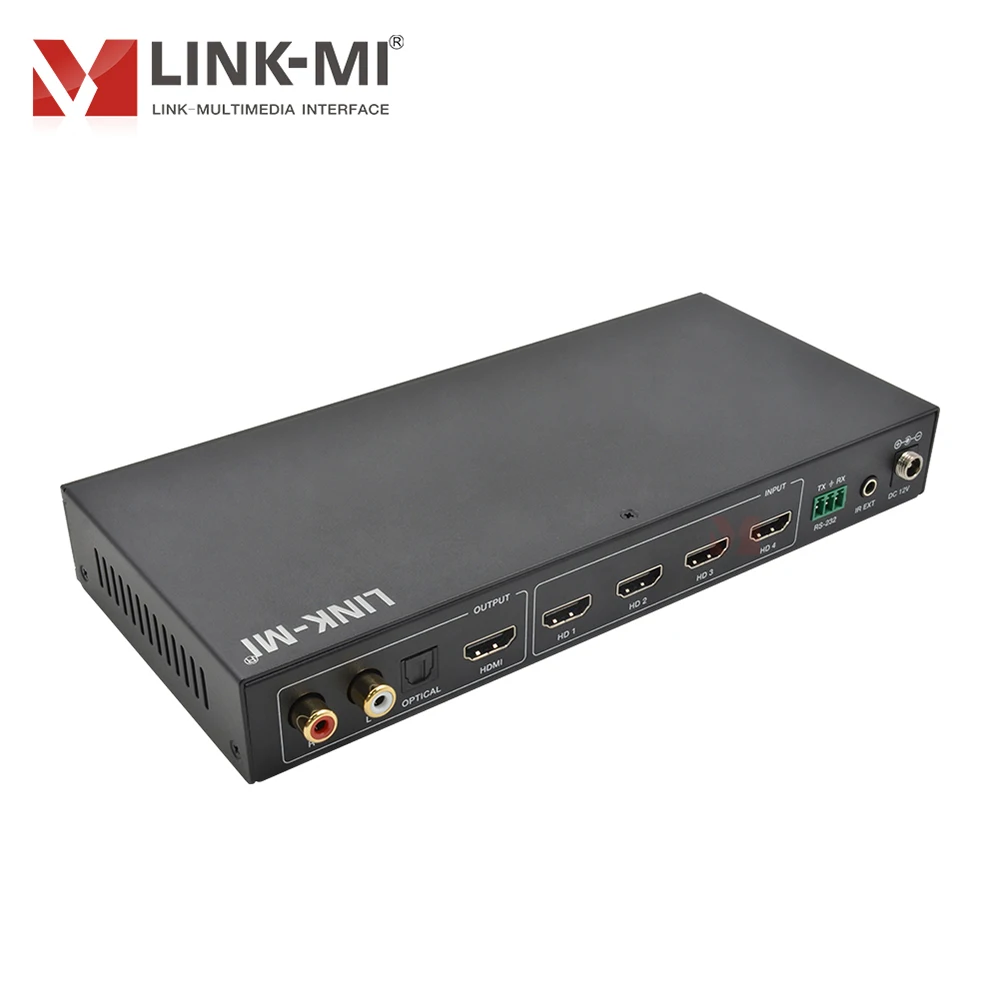 4K60 4x1 Multiviewer Nahtloser UHD-Video-Umschalter Unterstützt Lautstärkeregelung und unabhängige Audioauswahl für EDID-Management und