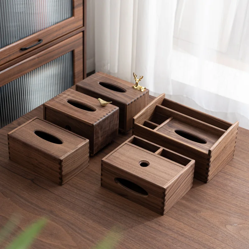 

Коробка для салфеток из черного ореха, роскошный держатель для салфеток для чайного столика для гостиной, бытовая коробка для салфеток и коробка для хранения