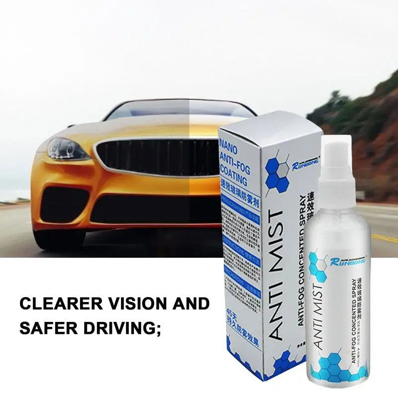 Anti-Fog Spray For Car Windshield Long-Lasting 100ml Car Glass Waterproof Coating Agent Long-Lasting Waterproof Anti Fog