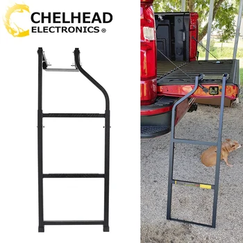 Foldable tailgate ladder truck pickup bed ladder foot step auto accessories aluminum black