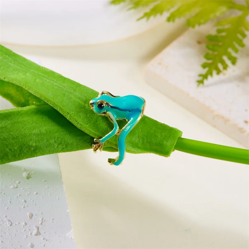 1 PC Cute Frog Rings for Women Men Fashion Opening Adjustable Realistic Green Tree Frog Ring Aesthetic Friendship Jewelry Gifts