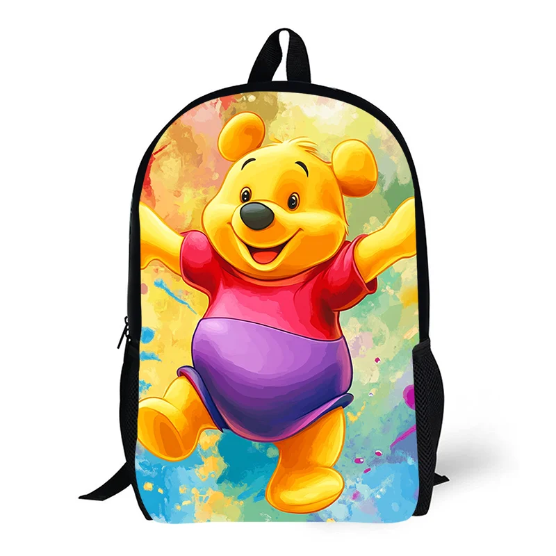 

1pc colorful Winnie the Pooh dance printed backpack, student backpack, gift, suitable for daily use during travel and commuting