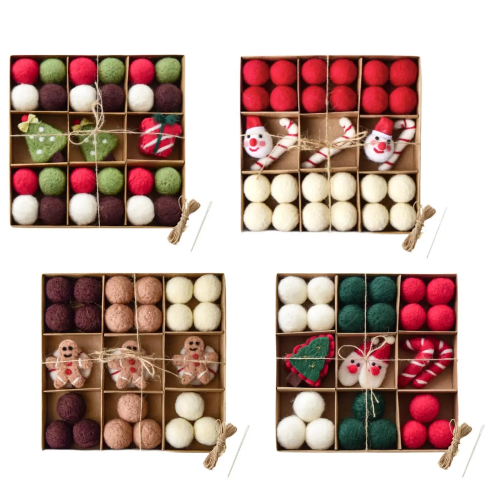 

DIY Christmas Felt Ball Garland Set Christmas Hanging Ornaments Christmas