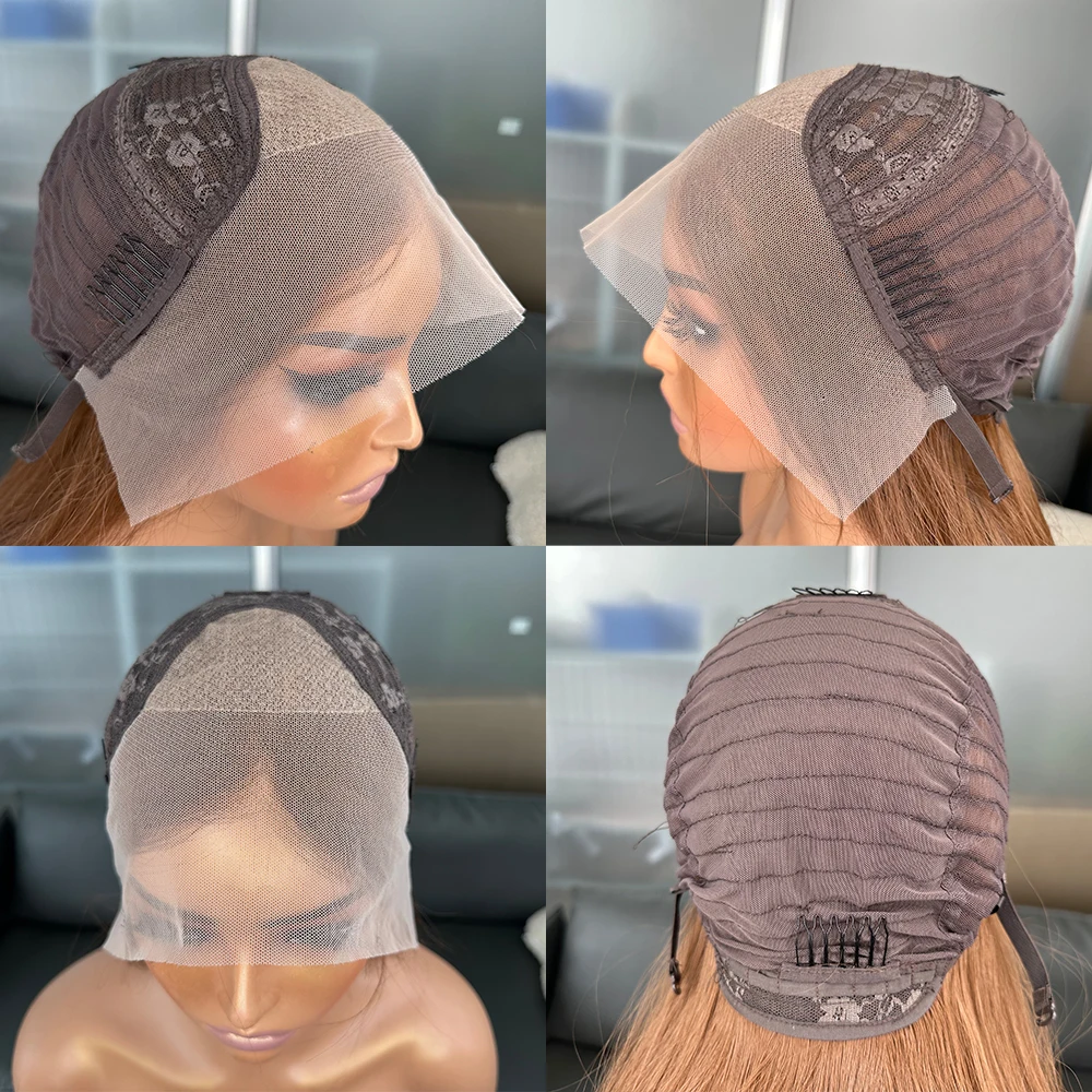 30# Color Middle Part Bangs Natural Wavy 13x4 Futura Synthetic Lace Front Wig for Black Women Heat Resistant Glueless Brown Wig