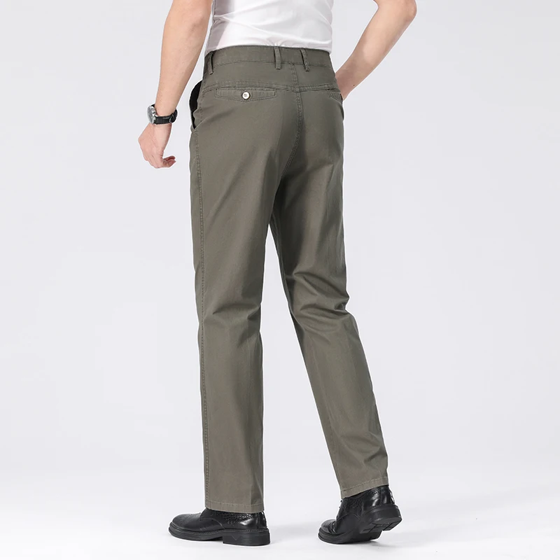 Premium Baumwoll-Bürohosen für Herren Bügelfrei Pflegeleichter Stoff Gürtelkompatibles Design Tägliche Casual-Event Lange Hosen – Detail 25