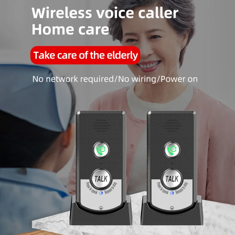

Home Intercoms Wireless Voice Bidirectional Caller Home Portable Voice Interphone Elderly Caller Room to Room Two Way Ringtone