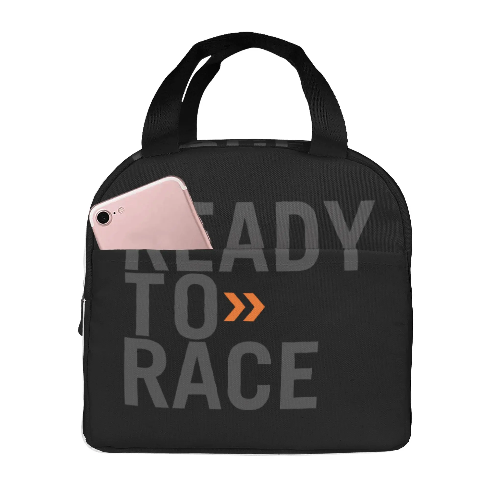 Ready To Race Insulated Lunch Bag for School Office Motorcycle Rider Racing Sport Portable Thermal Cooler Bento Box Women Men