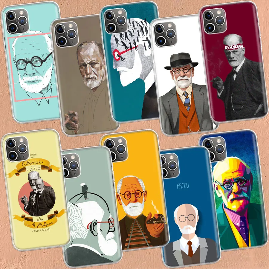 Sigmund Freud founder of psychoanalysis Clear Case For iPhone 11 13 14 Pro 15 Pro Max 12 Mini 16 XR X XS Max 7 8 Plus