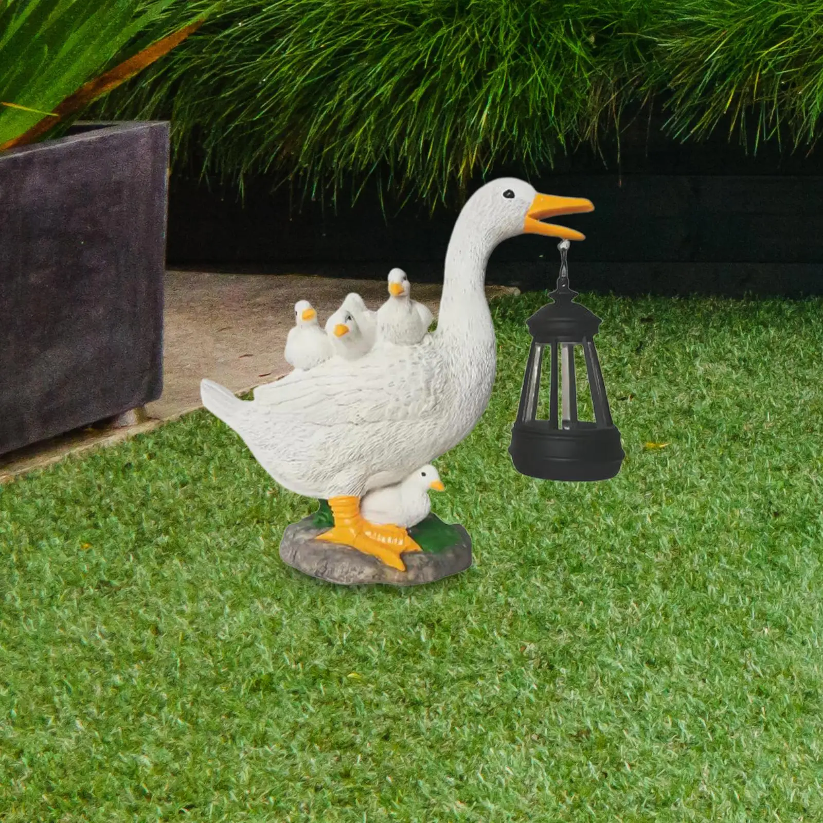 

Garden Statue with Light White Duck Figurine for Courtyard Landscaping Patio