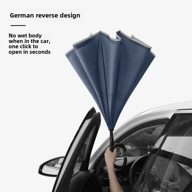 C- shaped Double Layer Automatic Car Umbrella Sunshade Sunscreen Anti-division Large Double Person Umbrella Sunny Rainy Weather