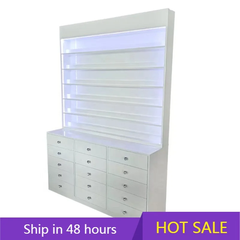 

YTYIN Luxury Customized Nail Salon Display Nail Polish Rack with Led Light ZY-NS002