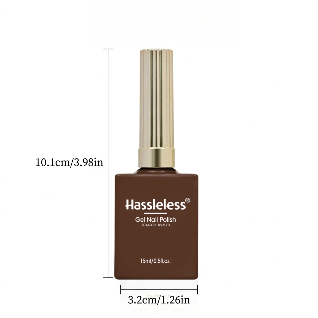 Hassleelss 1 Stück Gel-Nagellack 0,5 Unzen, braune Serie, geeignet für Salon- oder Heimmaniküren. – Detail 4