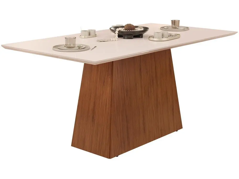 Mesa de Jantar 6 Cadeiras Retangular Freijo e Off DJ Móveis Copenhague